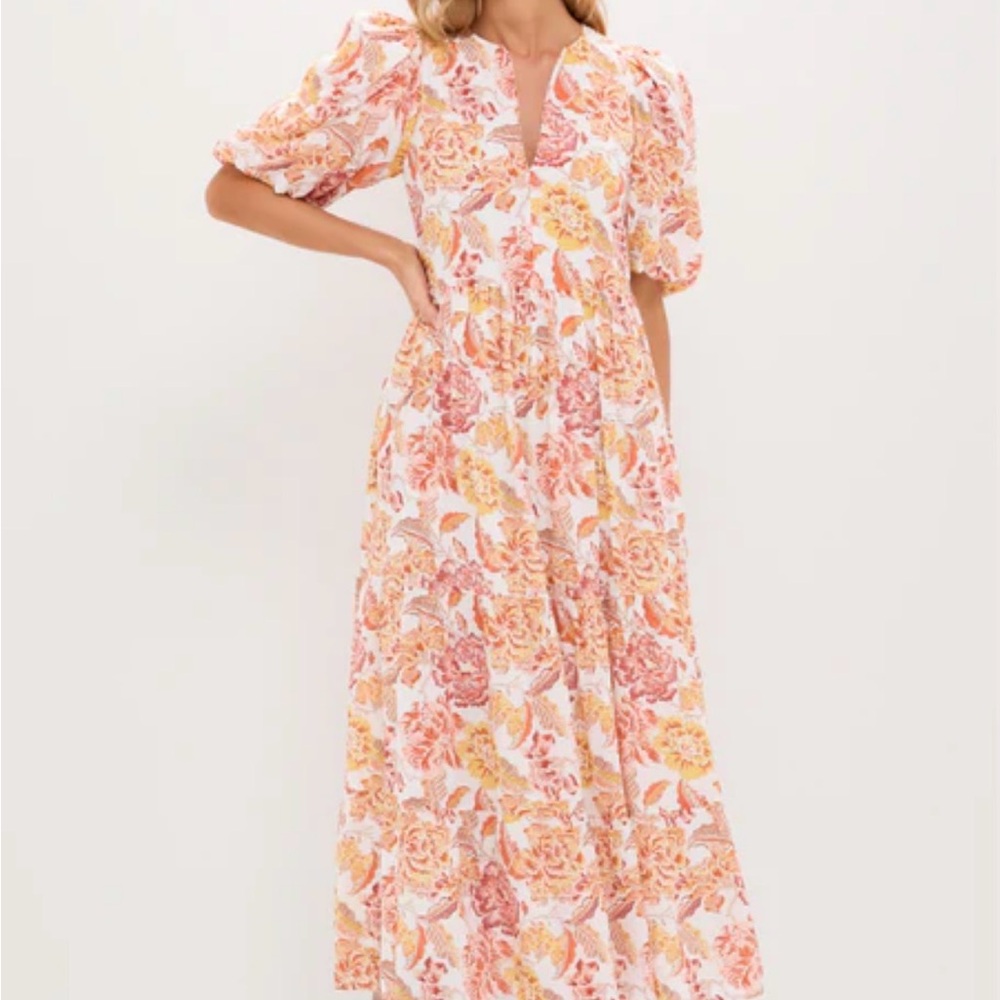 NWT Tuckernuck HYACINTH HOUSE Saffron Floral Cisco Maxi Dress size small